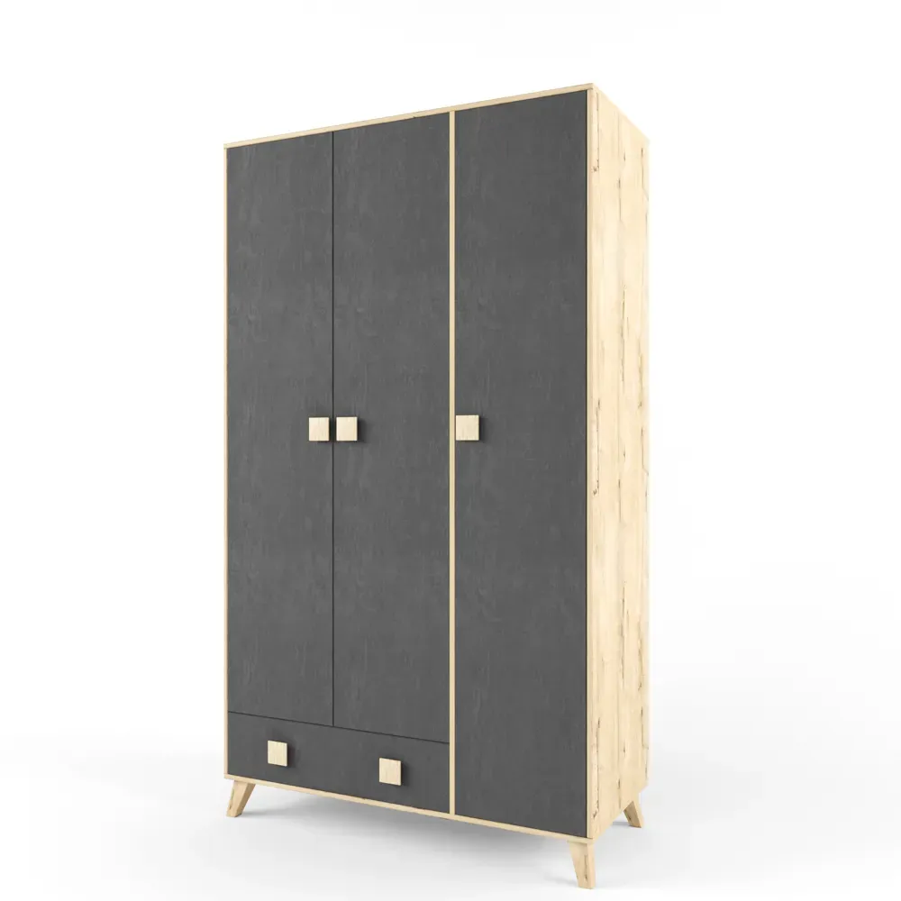 Шкаф 3-створчатый «2+2» серый