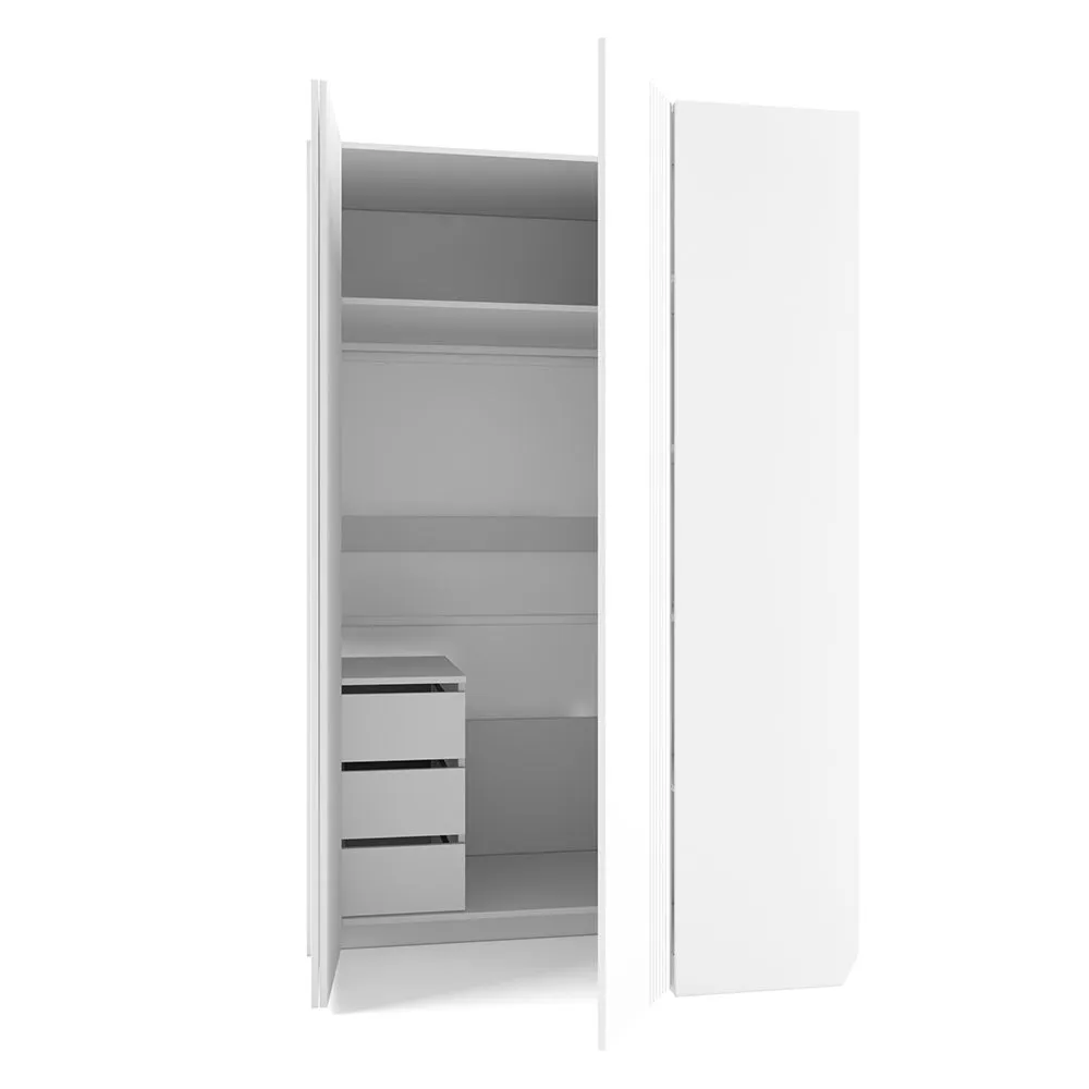 Шкаф угловой левый Мишель Белый Золото 3