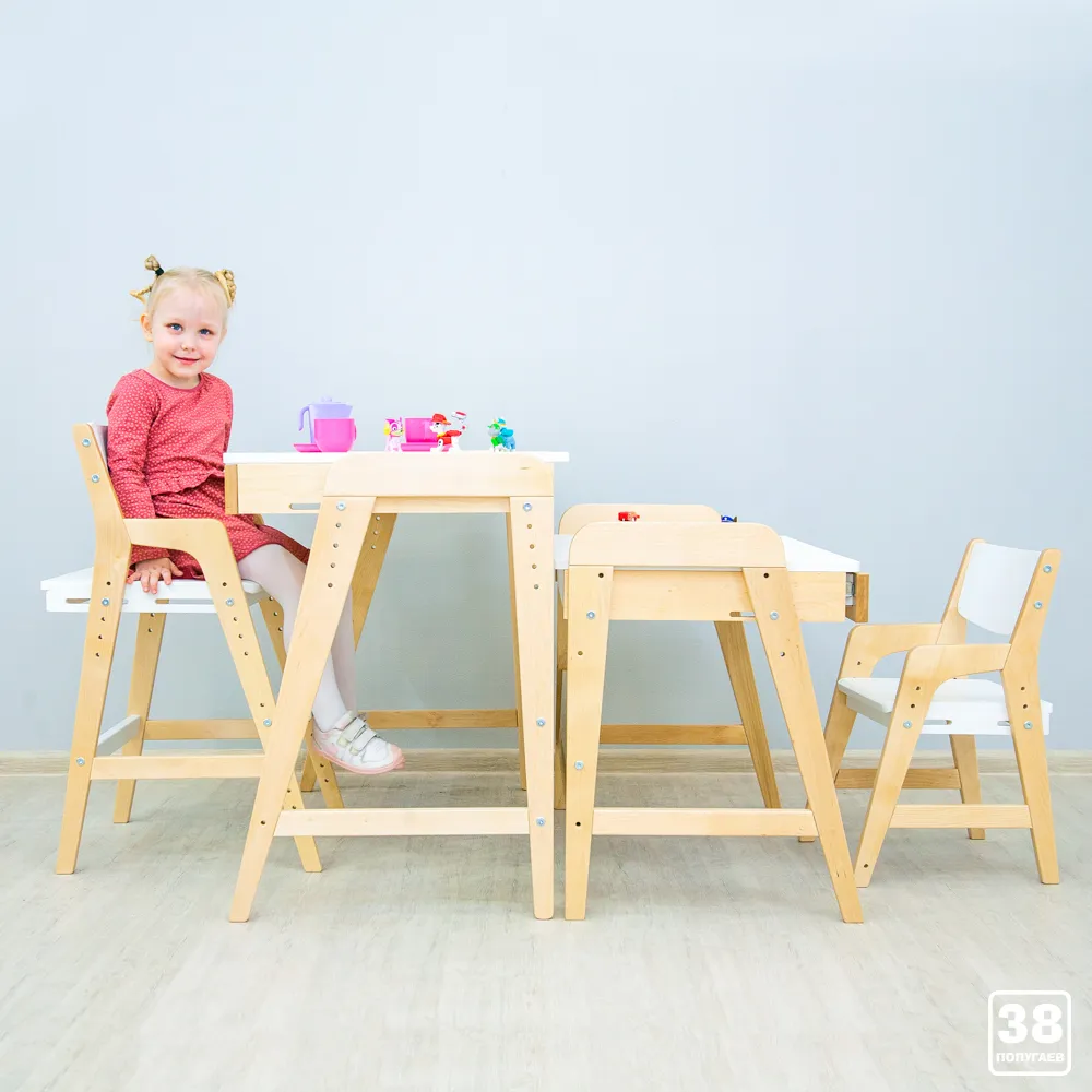 Стул растущий «Kids» комбо белый 10