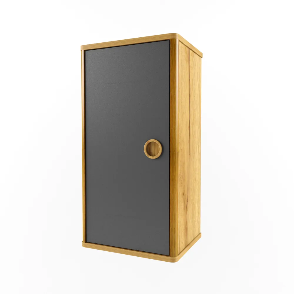 Полка закрытая вертикальная темно-серая «Тэль»