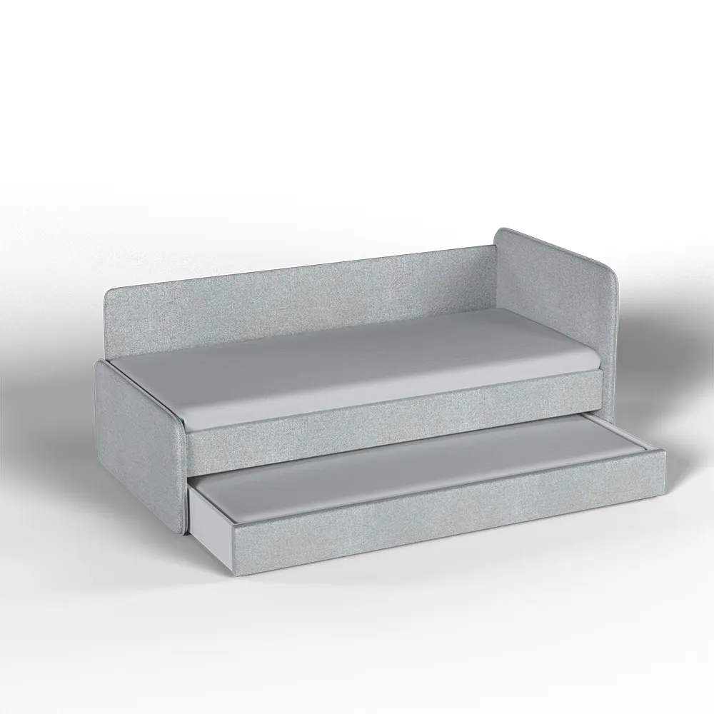 Тахта мягкая Айрис Рогожка светло-серая с доп. спальным местом