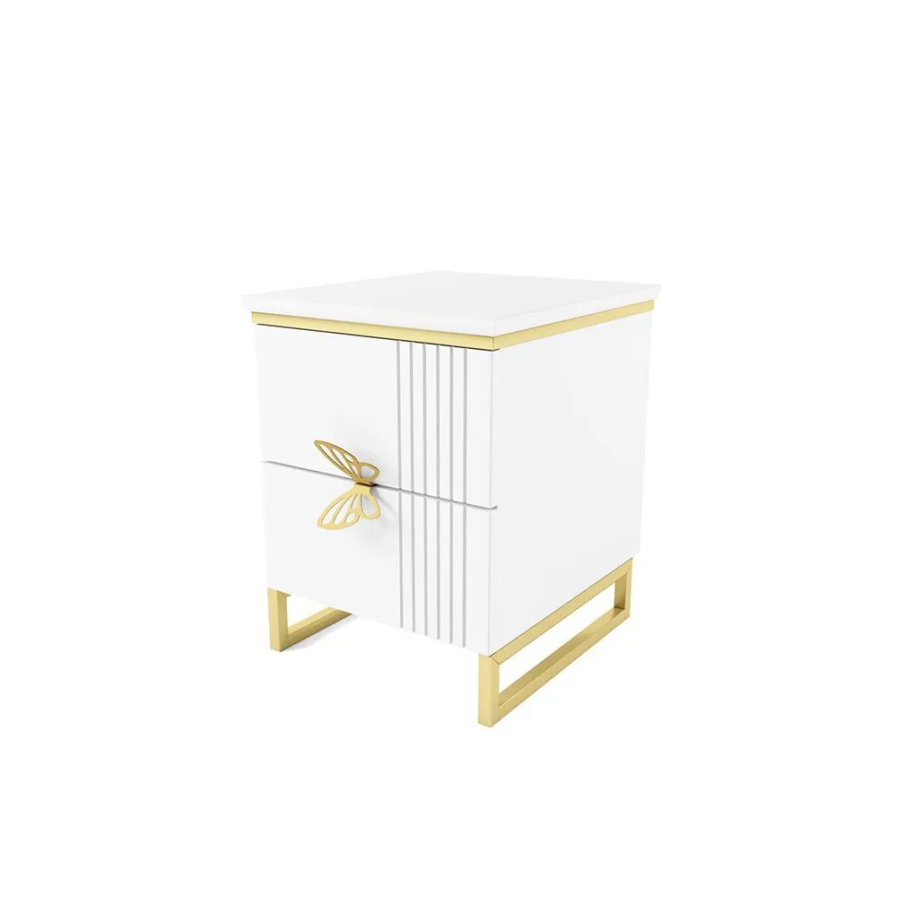Тумба прикроватная Мишель Белый Золото