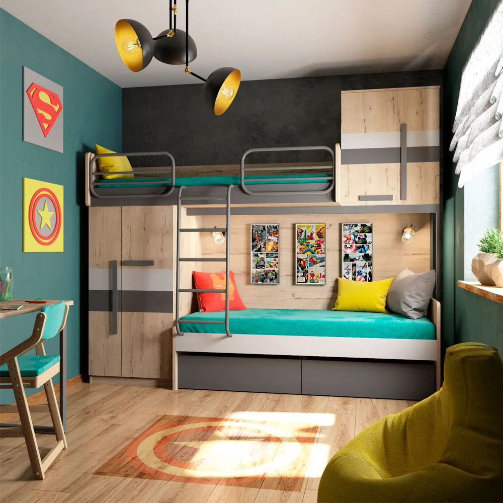 Набор «Лофт» с двухъярусной кроватью