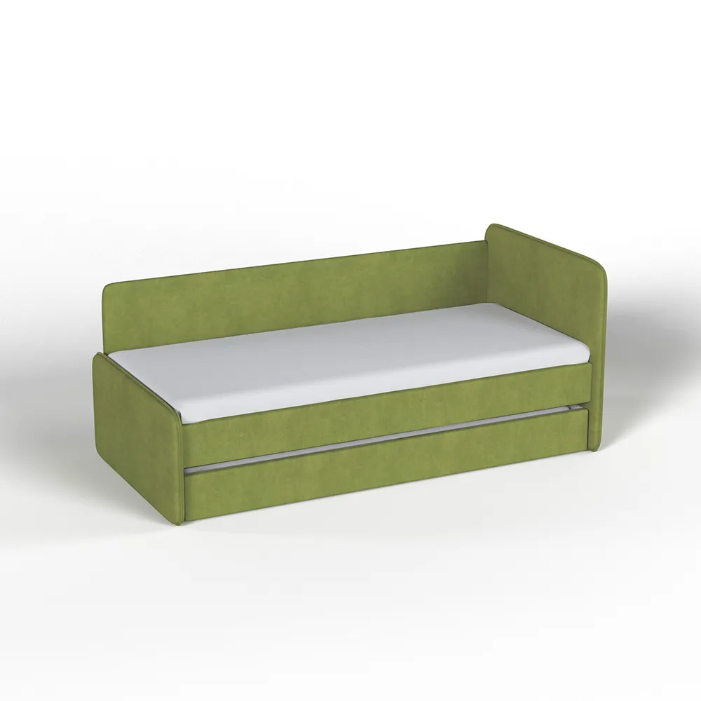 Тахта мягкая Айрис Микровелюр олива с доп. спальным местом