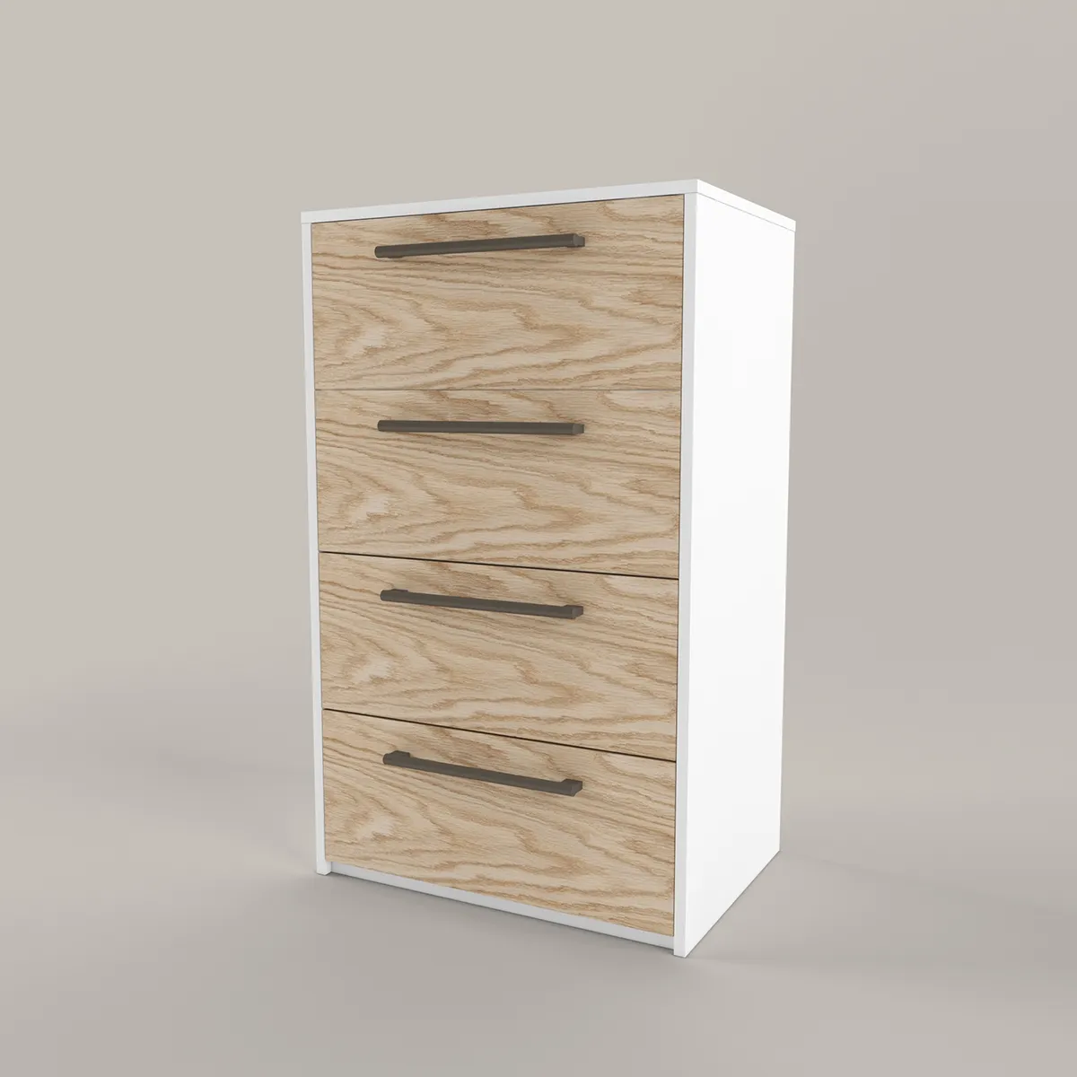 Комод высокий Тури Белый Графит