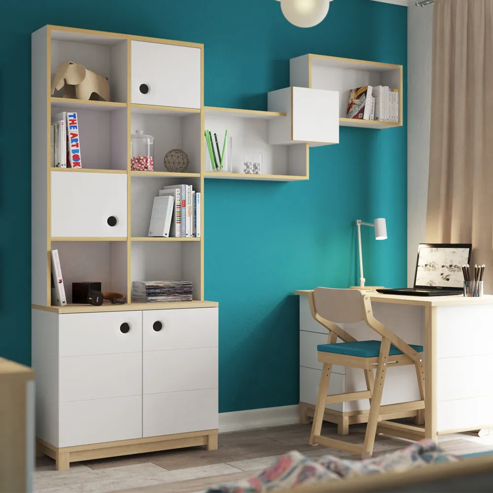 Детский гарнитур «Робин Лайт» со стеллажом, столом и полкой