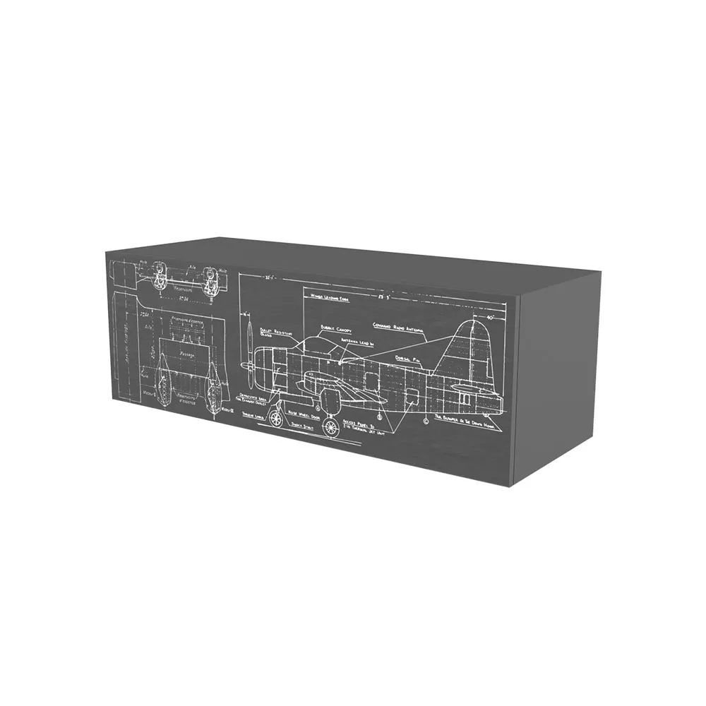 Тумба навесная серая печать «Авиатор»