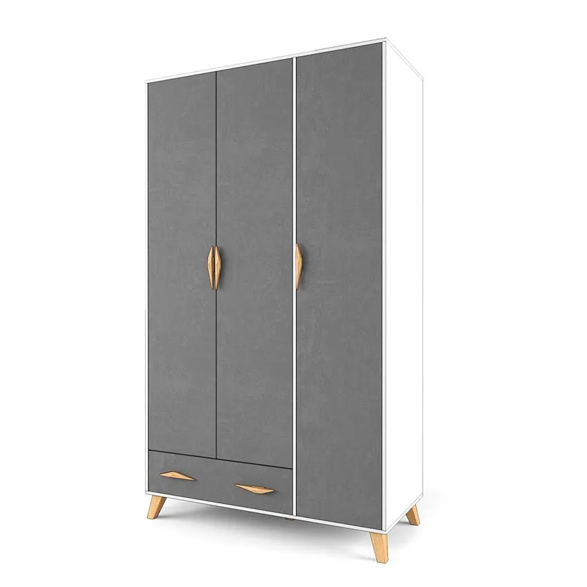 Шкаф 3-створчатый 2+2 лайт серый