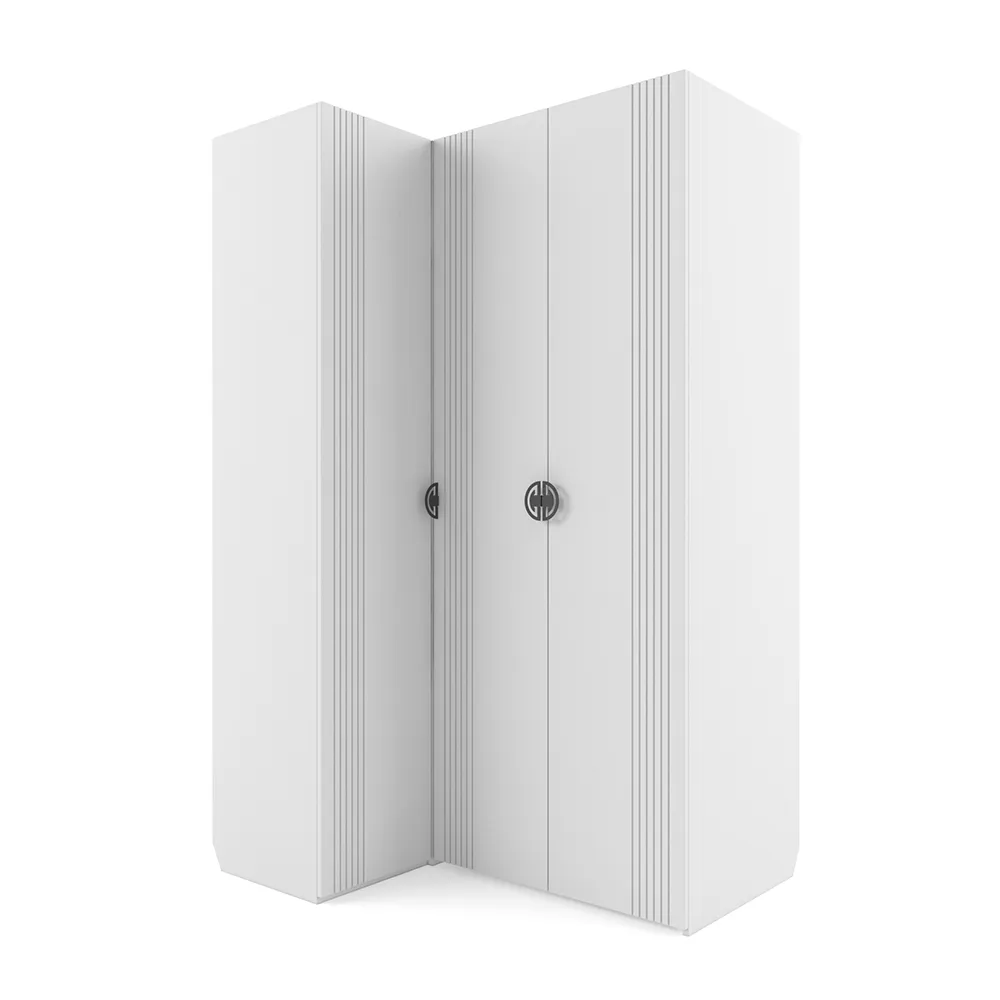 Шкаф угловой правый Мишель Белый