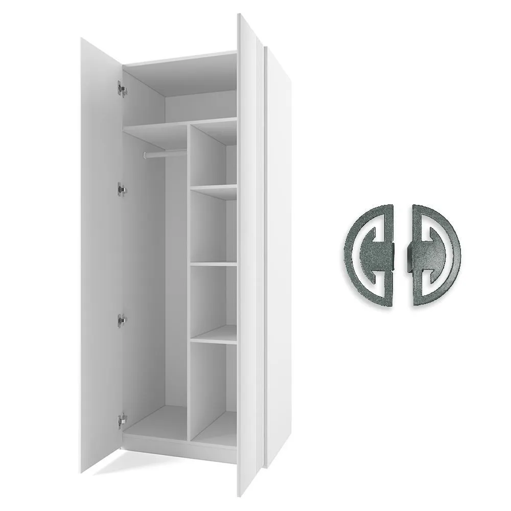 Шкаф Мишель Белый Графит 2