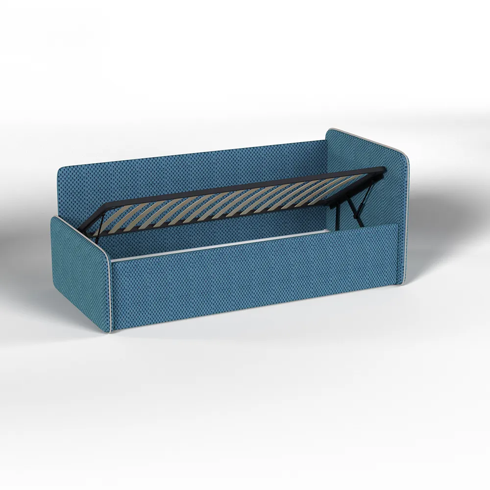 Тахта с подъемным механизмом велюр CITUS голубой