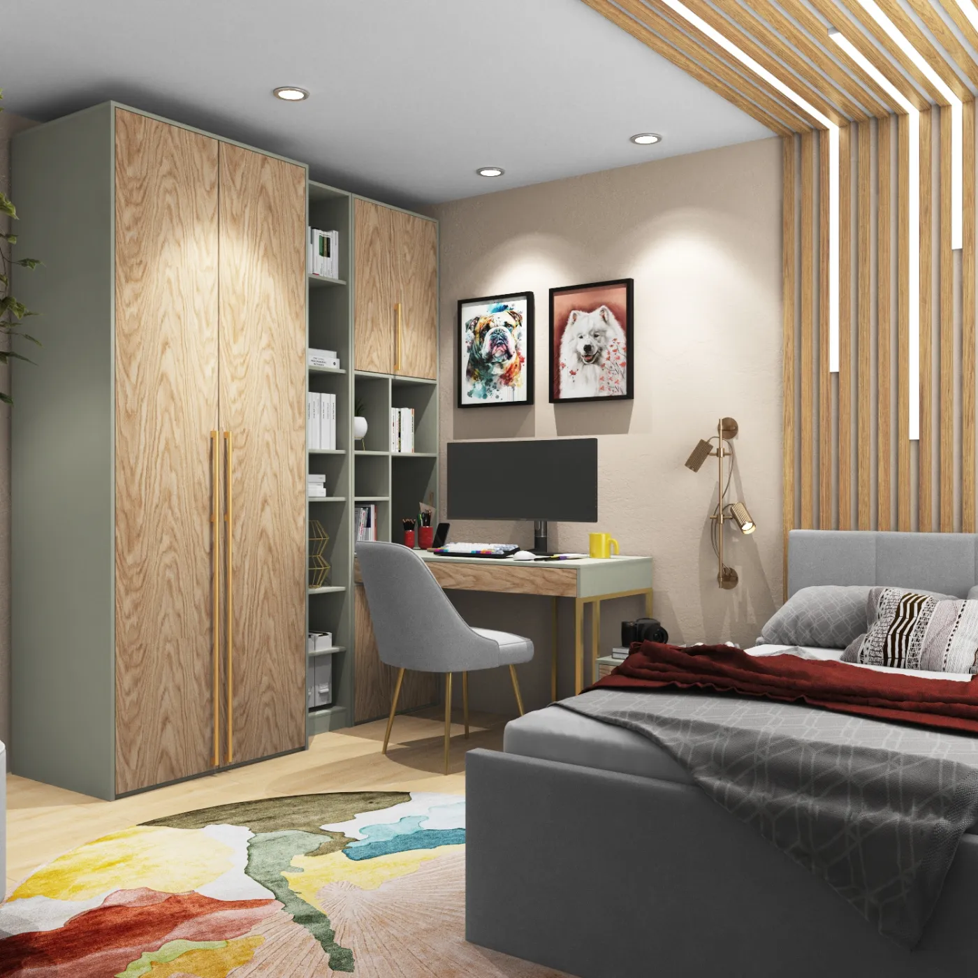 Рабочая зона «Тури Орегано Золото» со шкафом