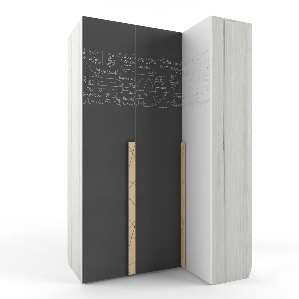 Шкаф угловой Левый «Гармошка» слева с фотопечатью «Формулы»