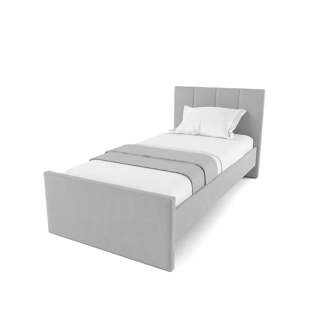 Кровать Мягкая Островная Мишель Светло-серая 900