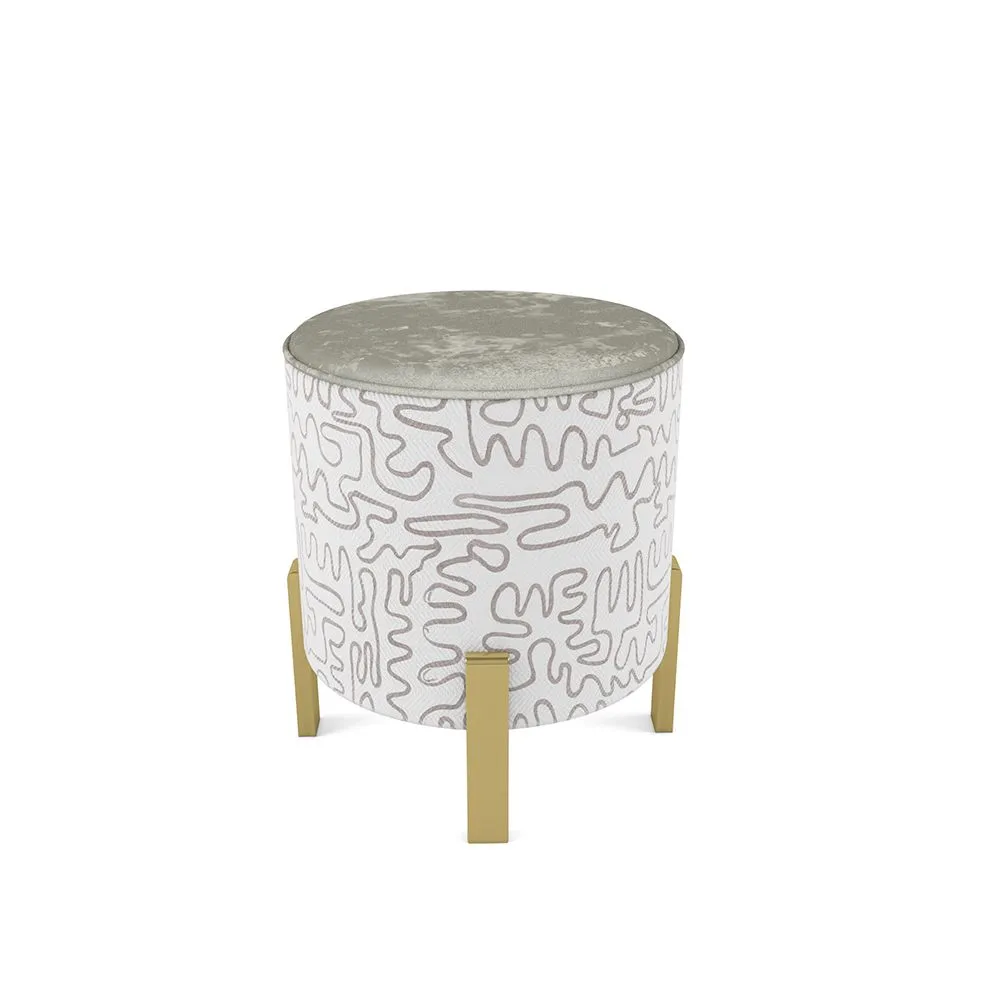 Пуф Орегано + Инкас, ножки золото 1