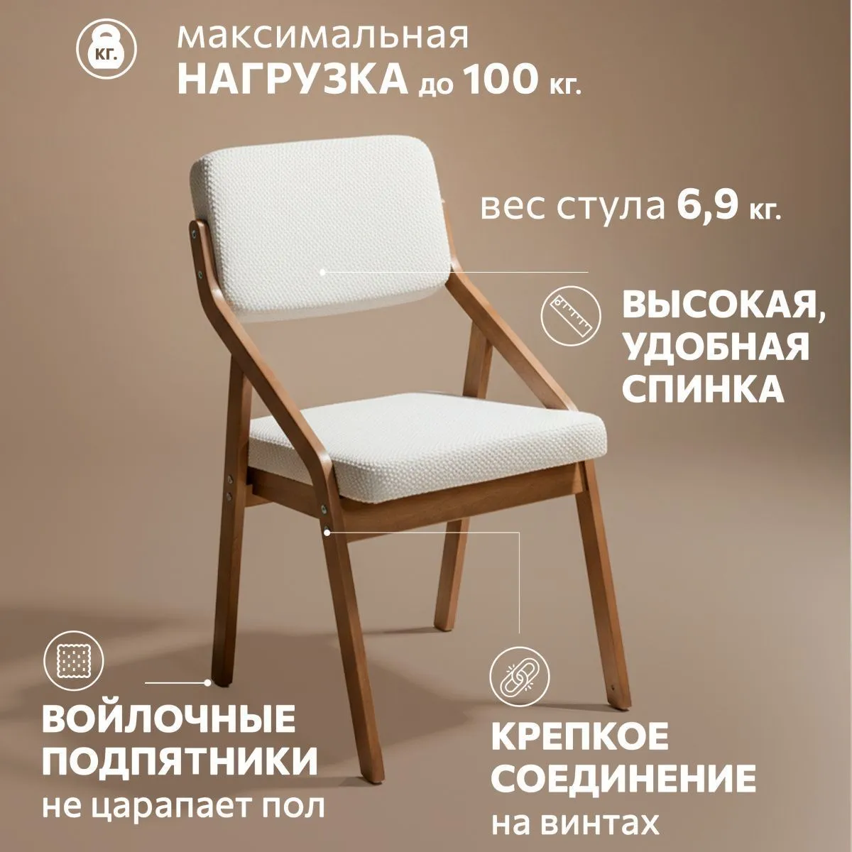 Стул для кухни «Папа Робин» Белый цитус+Шимо 3