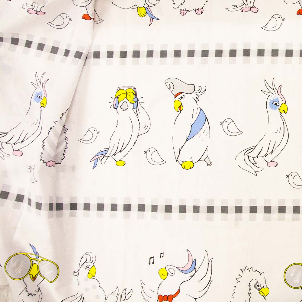 Комплект текстиля «Литл Форест» №3 - клетка+попугаи