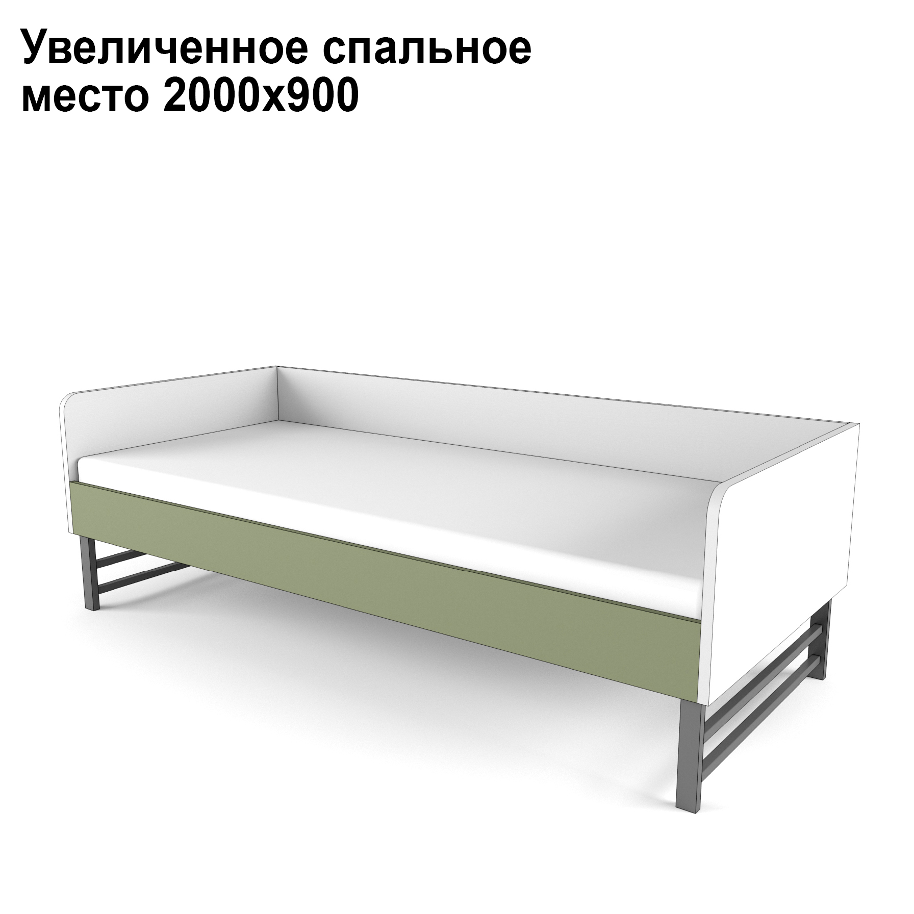 Кровать большая «2+2» олива