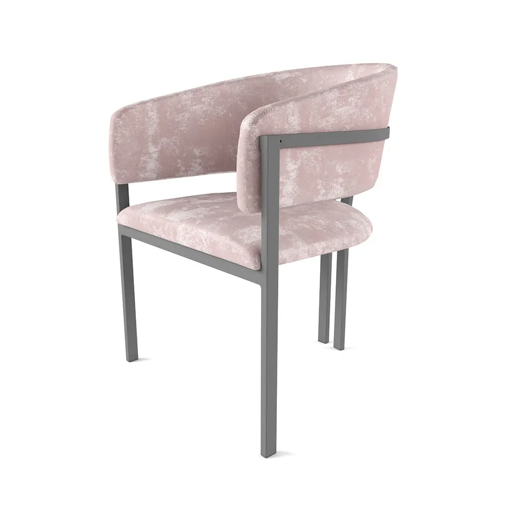 Стул «Мишель» Розовый плюш на серыхножках