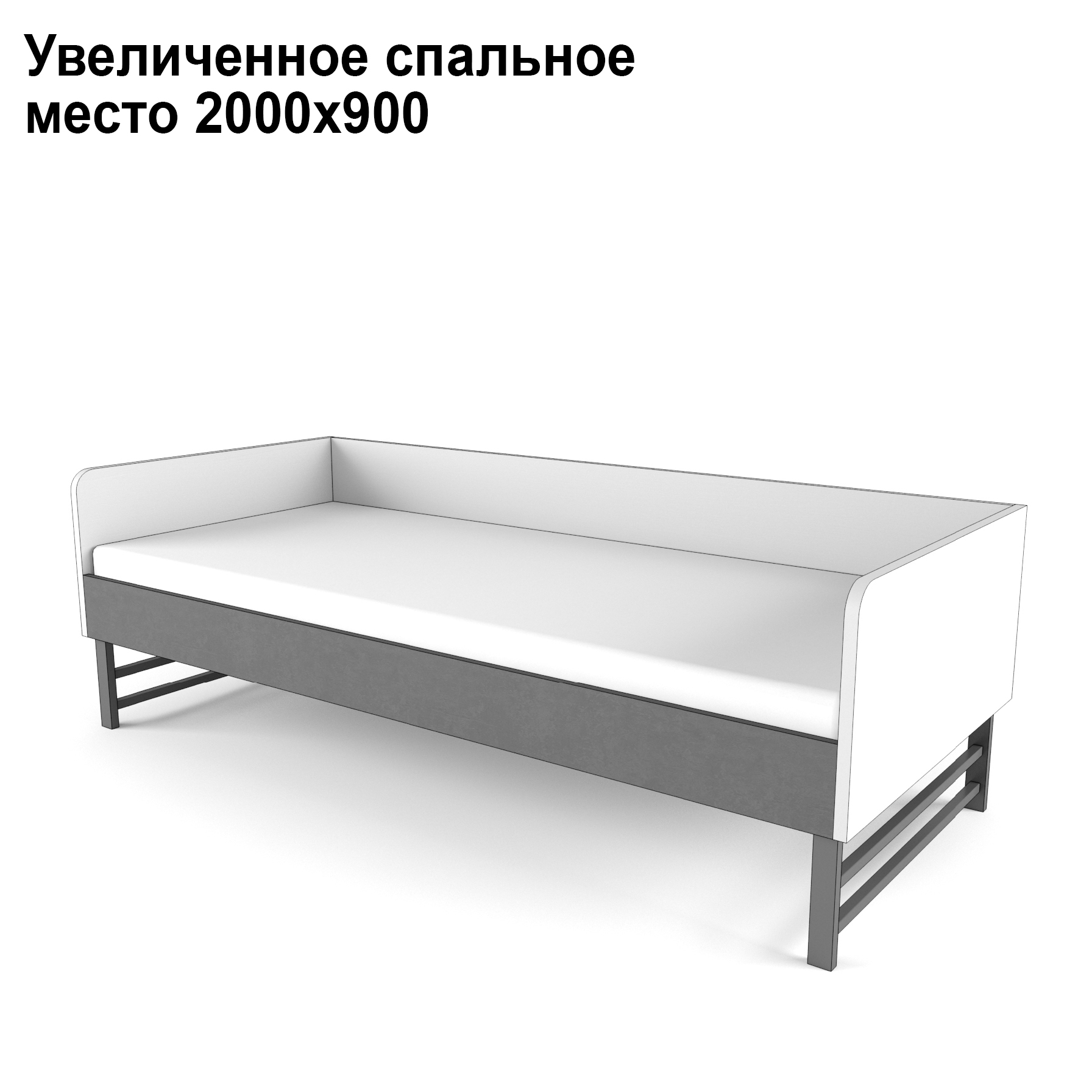 Кровать серый металл