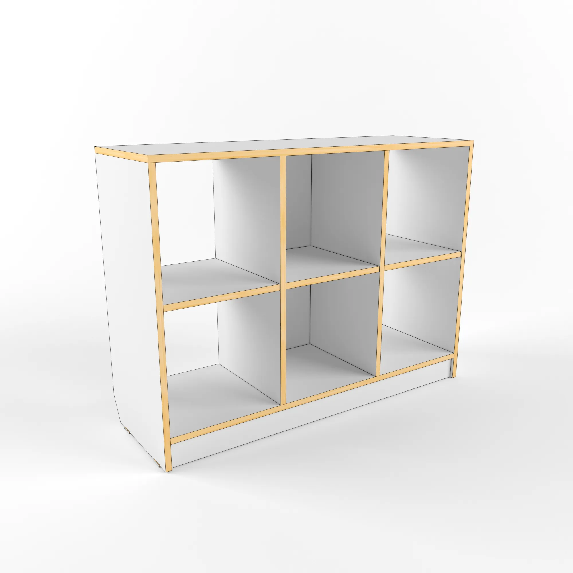 Система хранения большая 6 отсеков белый+клен