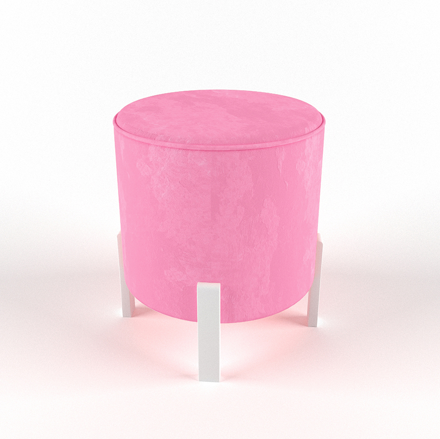 Пуф на белых ножках