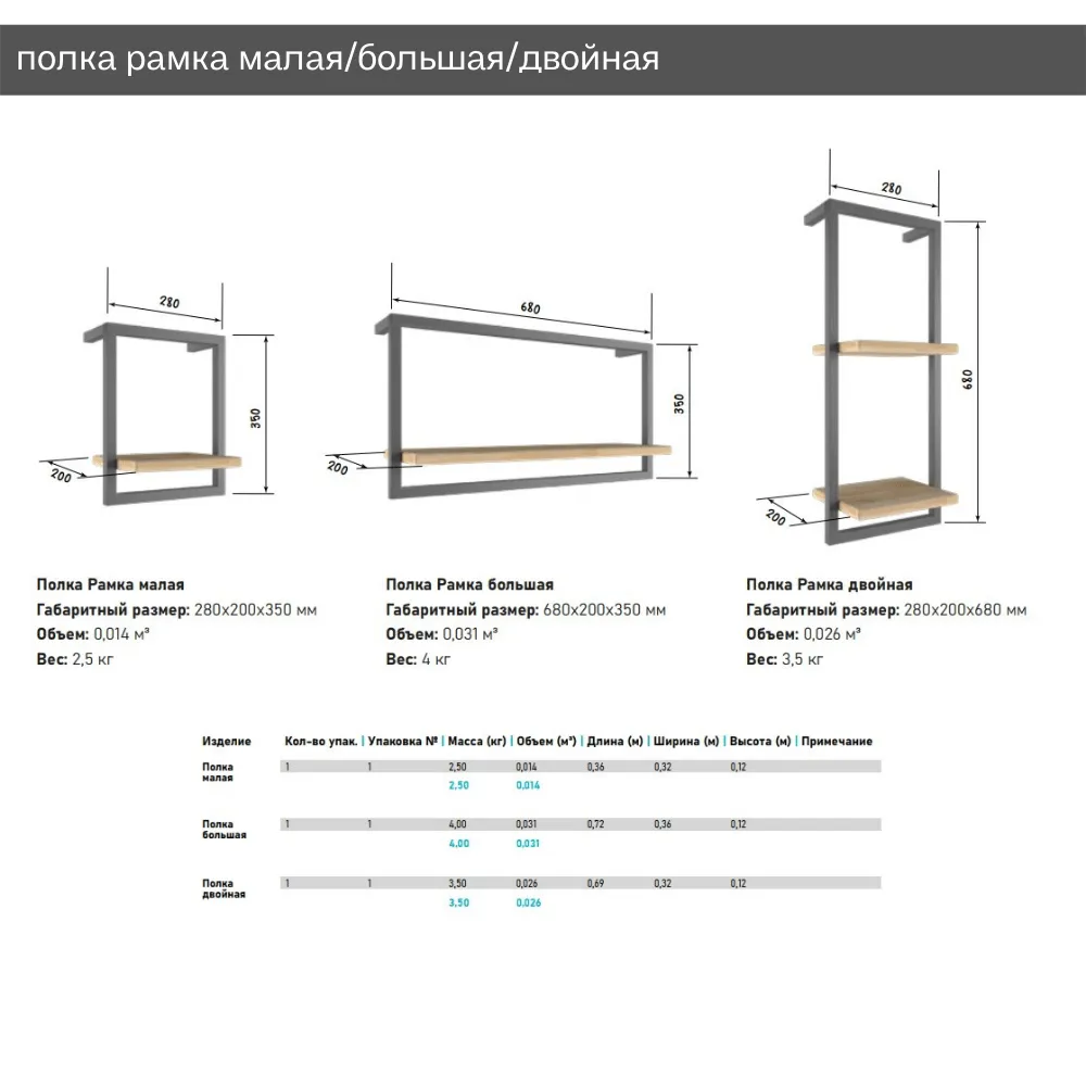 Полка «Рамка большая» 4