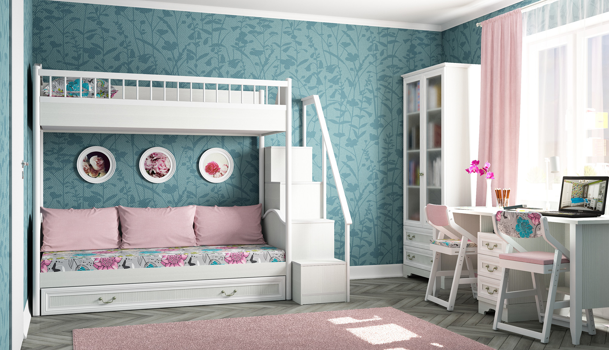 Кровать и шкаф для девочки 5 лет